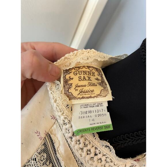 Vintage 70s Gunne Sax Jeunes Filles by Jessica Prairie Dress Size 14 Floral RARE - Picture 6 of 13